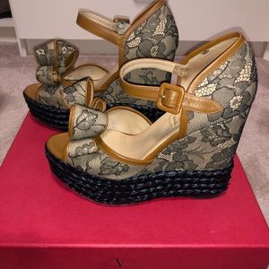 Authentic Valentino Lace Wedges
